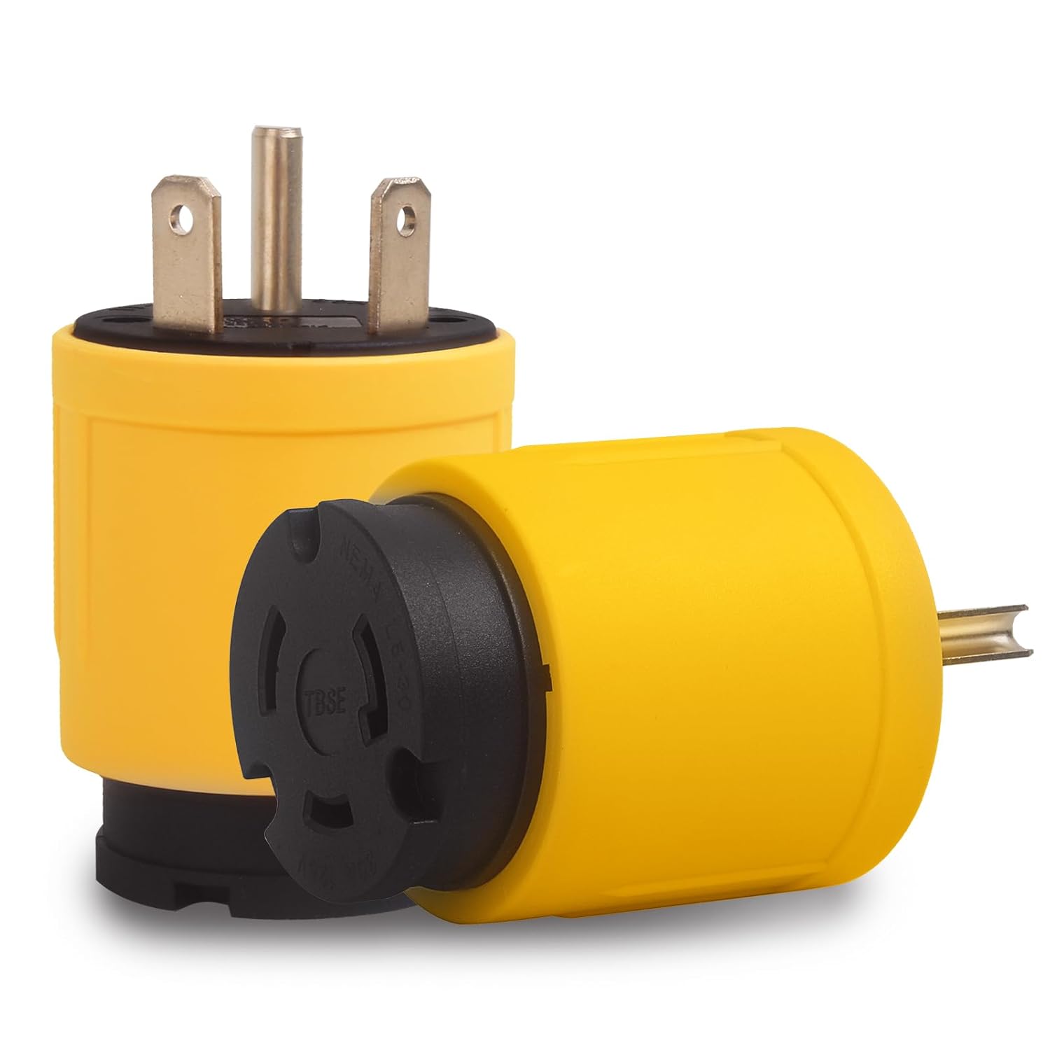 RV Adapter, 30 Amp NEMA TT-30P 3-Prong Twist-Lock Power Male Plug to L5-30R Female Outlet Output 125V, Generator Power Adapter - AceupEnergy