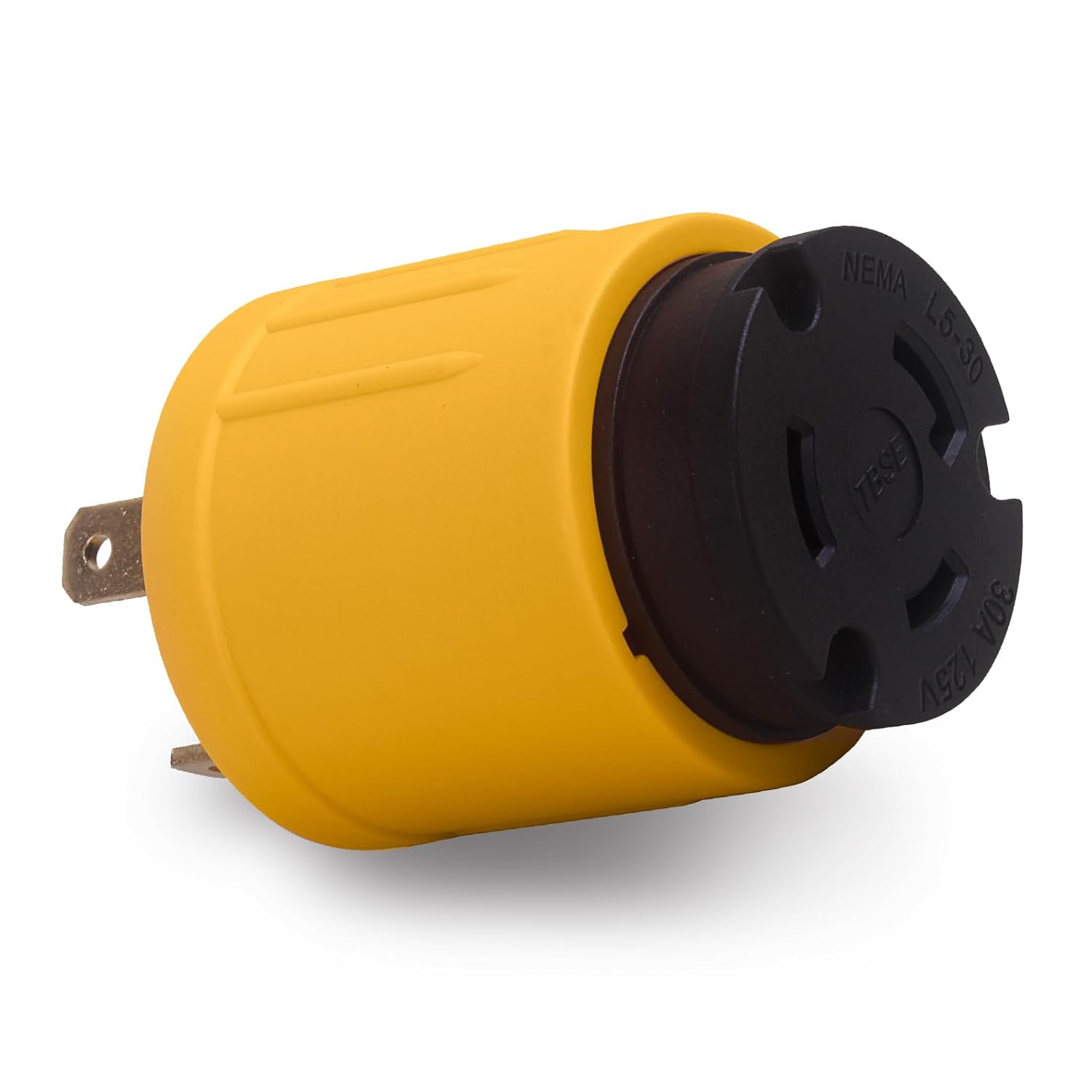 RV Adapter, 30 Amp NEMA TT-30P 3-Prong Twist-Lock Power Male Plug to L5-30R Female Outlet Output 125V, Generator Power Adapter - AceupEnergy