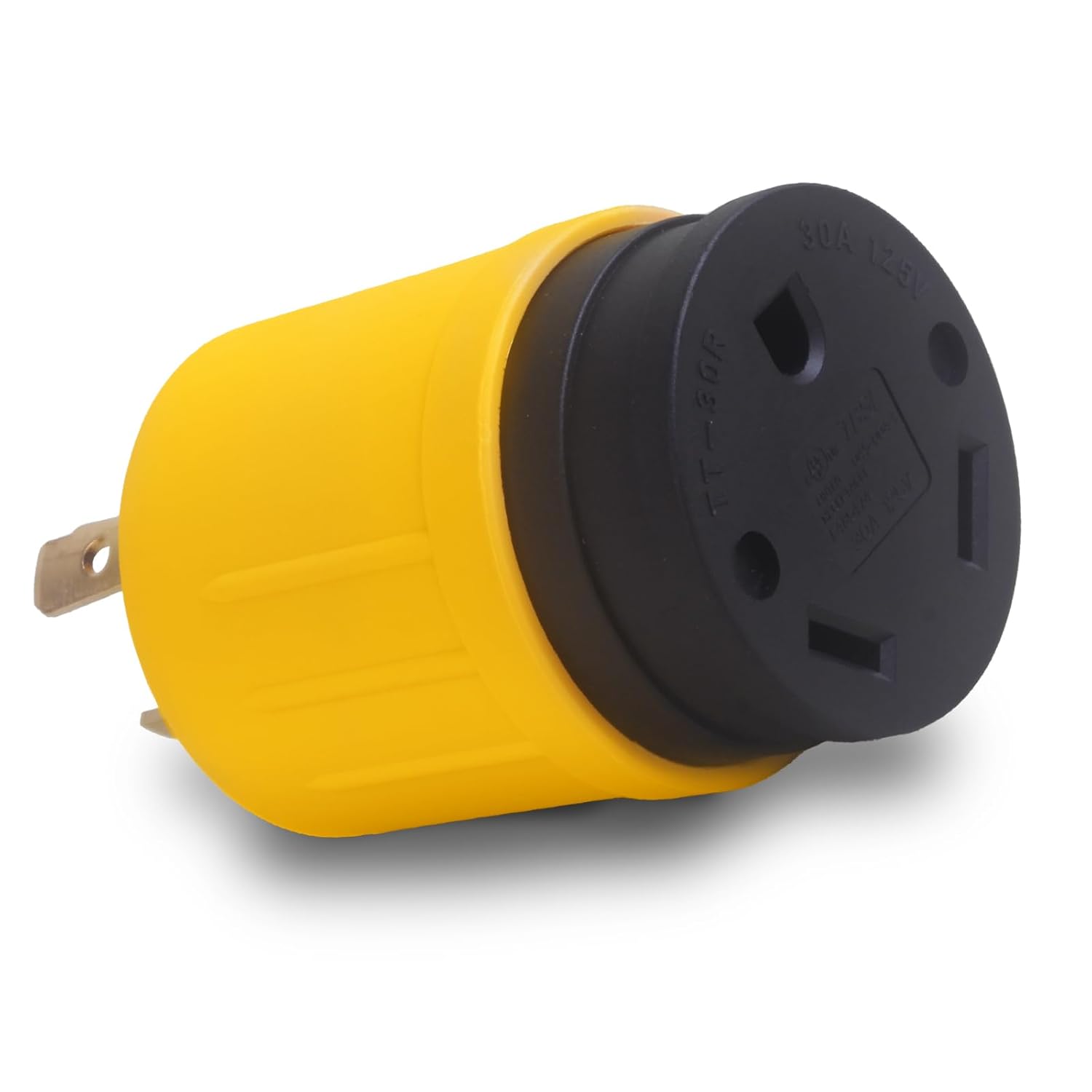 RV Adapter, NEMA 30 Amp L14-30P 4-Prong Twist-Lock Power Male Plug to 30 Amp TT-30R Female Outlet Output 120V, Generator Power Adapter - AceupEnergy