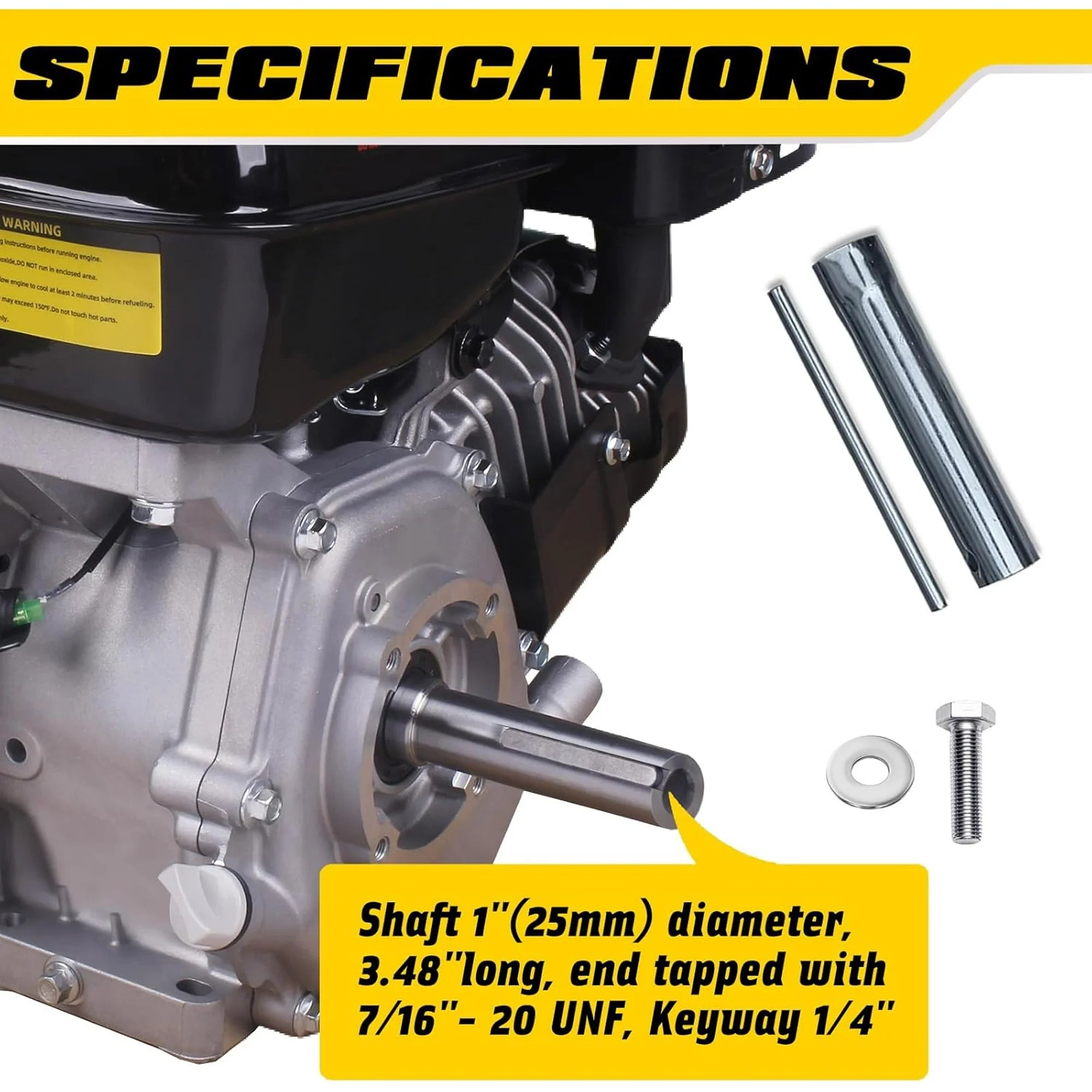 Aceup Energy 9HP 274cc Gas Engine Horizontal Shaft, 4 Stroke OHV Gas Motor, Shaft 1" (25mm) Diameter Recoil Start - AceupEnergy