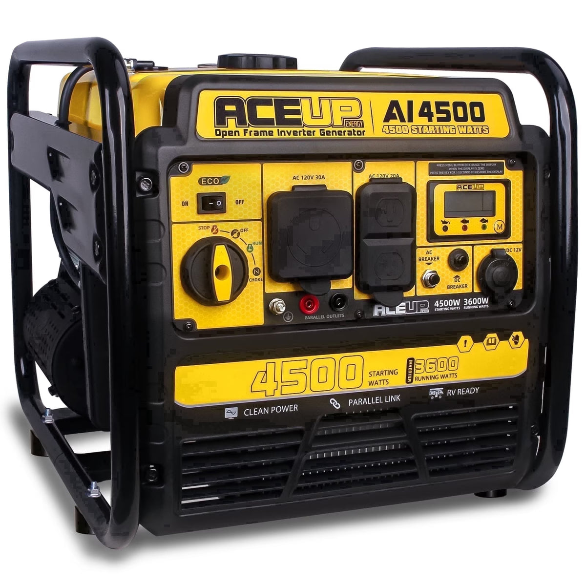 Aceup Energy 4500 Watt Inverter Generator 223CC, Gas Powered Generator for Home Use, Camping, EPA Compliant - AceupEnergy