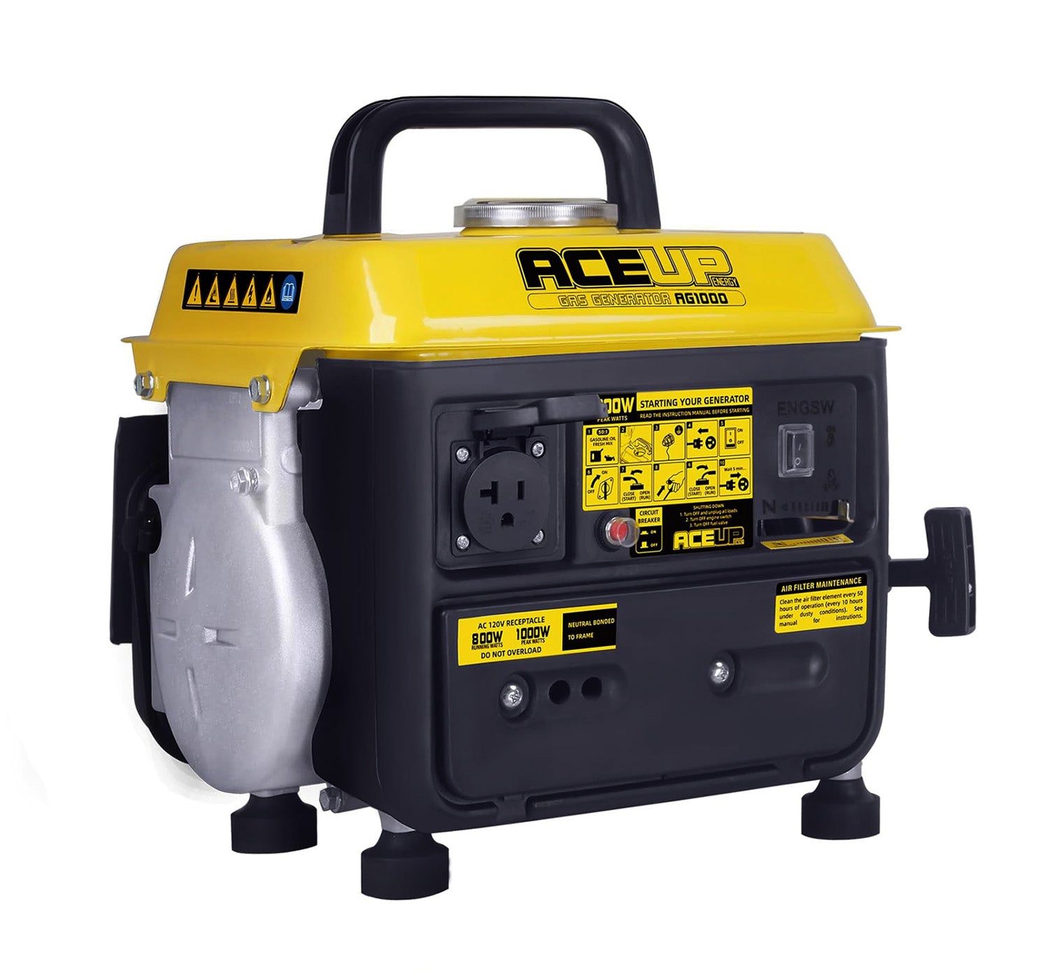 Aceup Energy 1000 Watts 2-Stroke Gas Powered Generator | Portable Smal ...