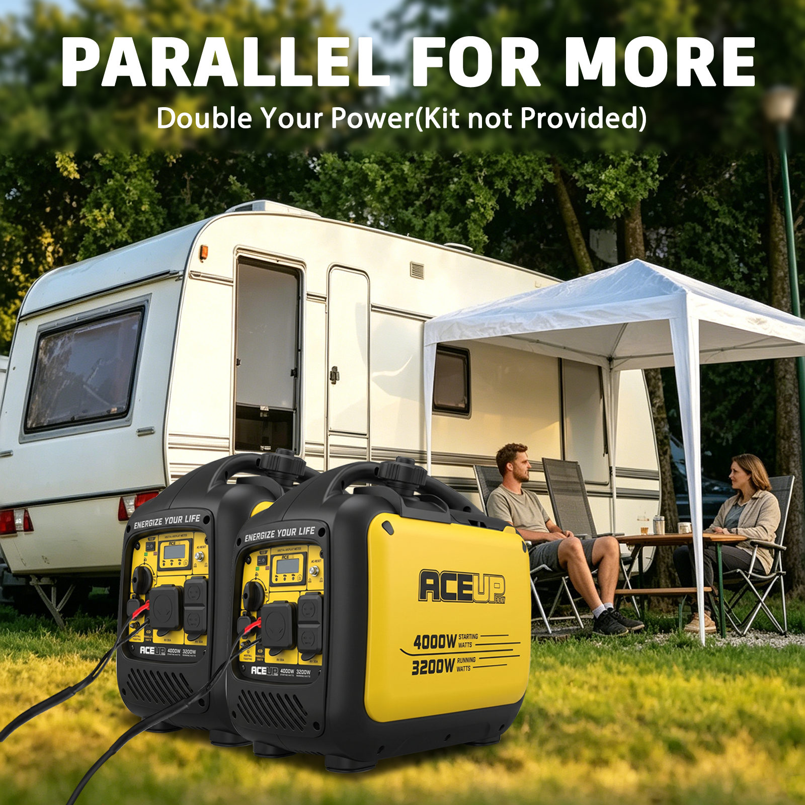 Aceup Energy 4000W Inverter Gasoline Generator, Super Silent and Compact Design for Camping, EMergence Use,Blizzard Hurricane Weather,Clean Power for Sensitive Electronics"