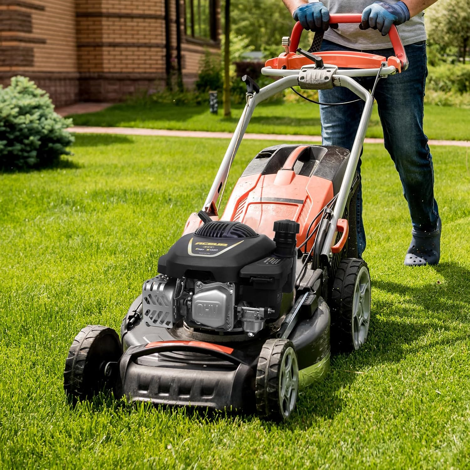 Aceup Energy Gas Engine Vertical Shaft, 4.4HP 173cc 4-Stroke OHV Gas Motor for Lawn Mower, EPA Compliant - AceupEnergy