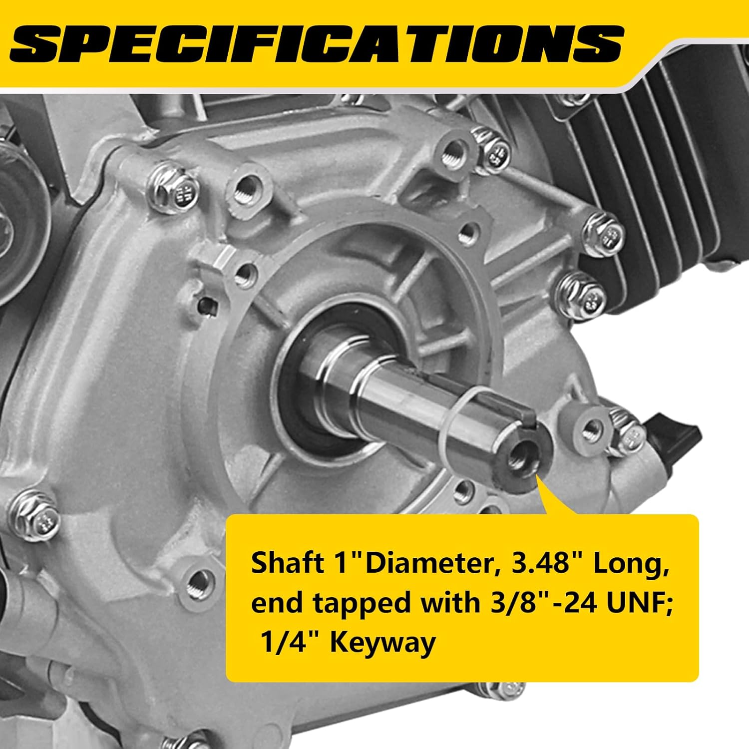 Aceup Energy 15HP 420cc Gas Engine Horizontal Shaft, 4 Stroke OHV Gas Motor with Electric Start, Shaft 1" (25.4mm) Diameter, 3.48" Long, 1/4" Keyway - AceupEnergy