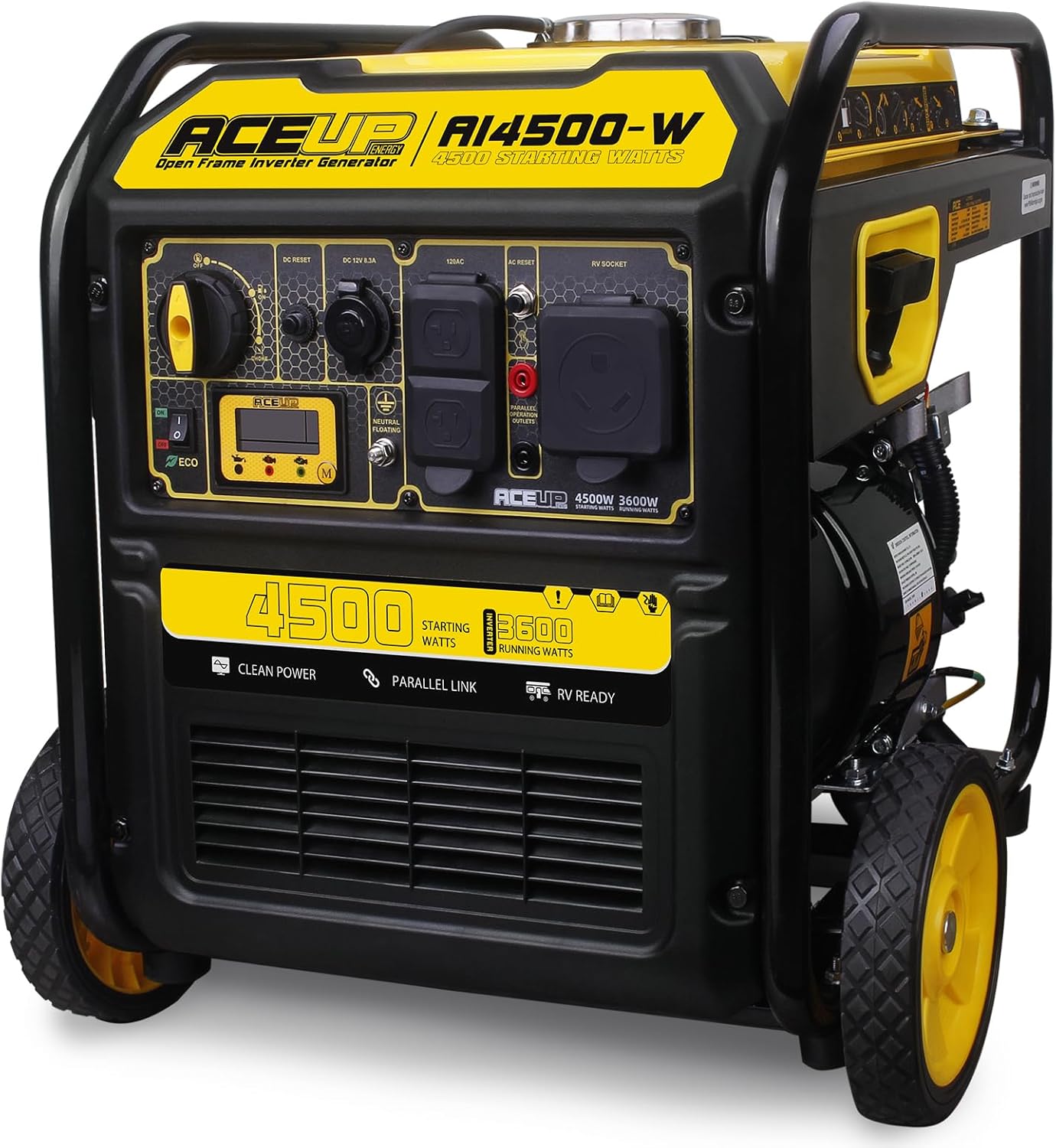 Aceup Energy 4500 Watt Gas Powered Generator, Inverter Portable Generator 223cc for RV Camping Home Use, EPA Compliant - AceupEnergy