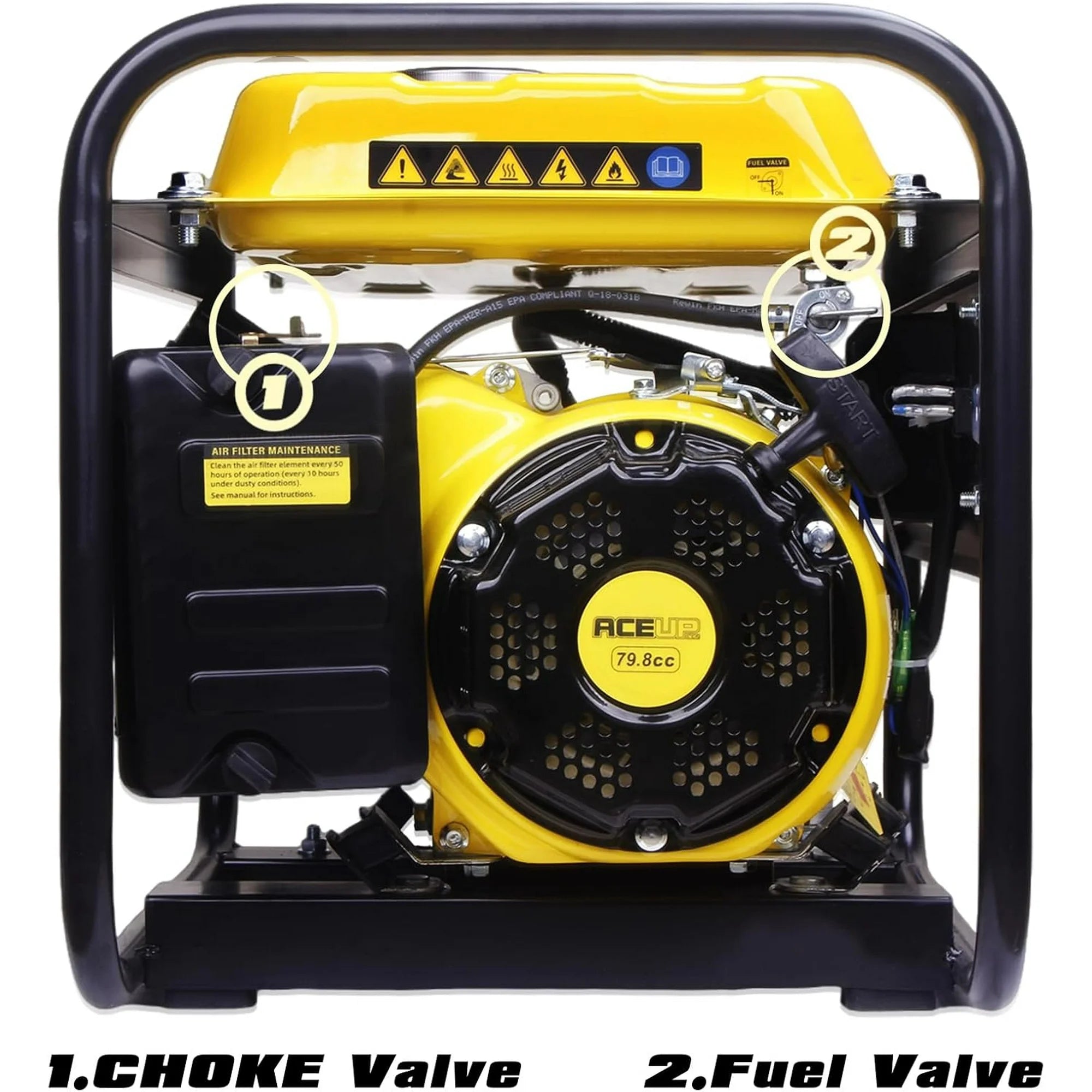 Aceup Energy 1,500W Gas Powered Generator, Portable Generator, Camping ...