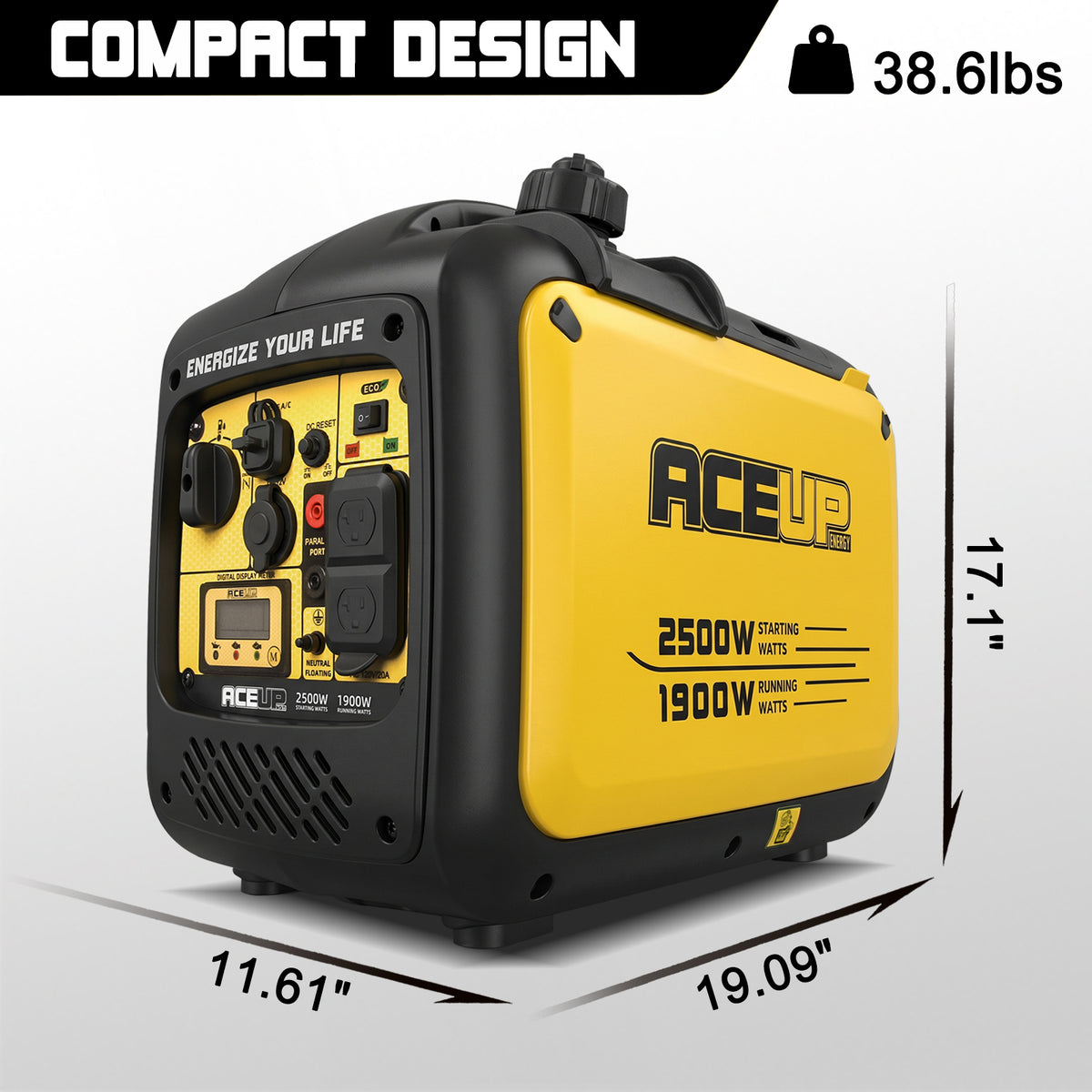 2500W Inverter Gas Generator, Portable & Quiet for Camping,Home,RV Backup Power,4-Stroke,Lightweight