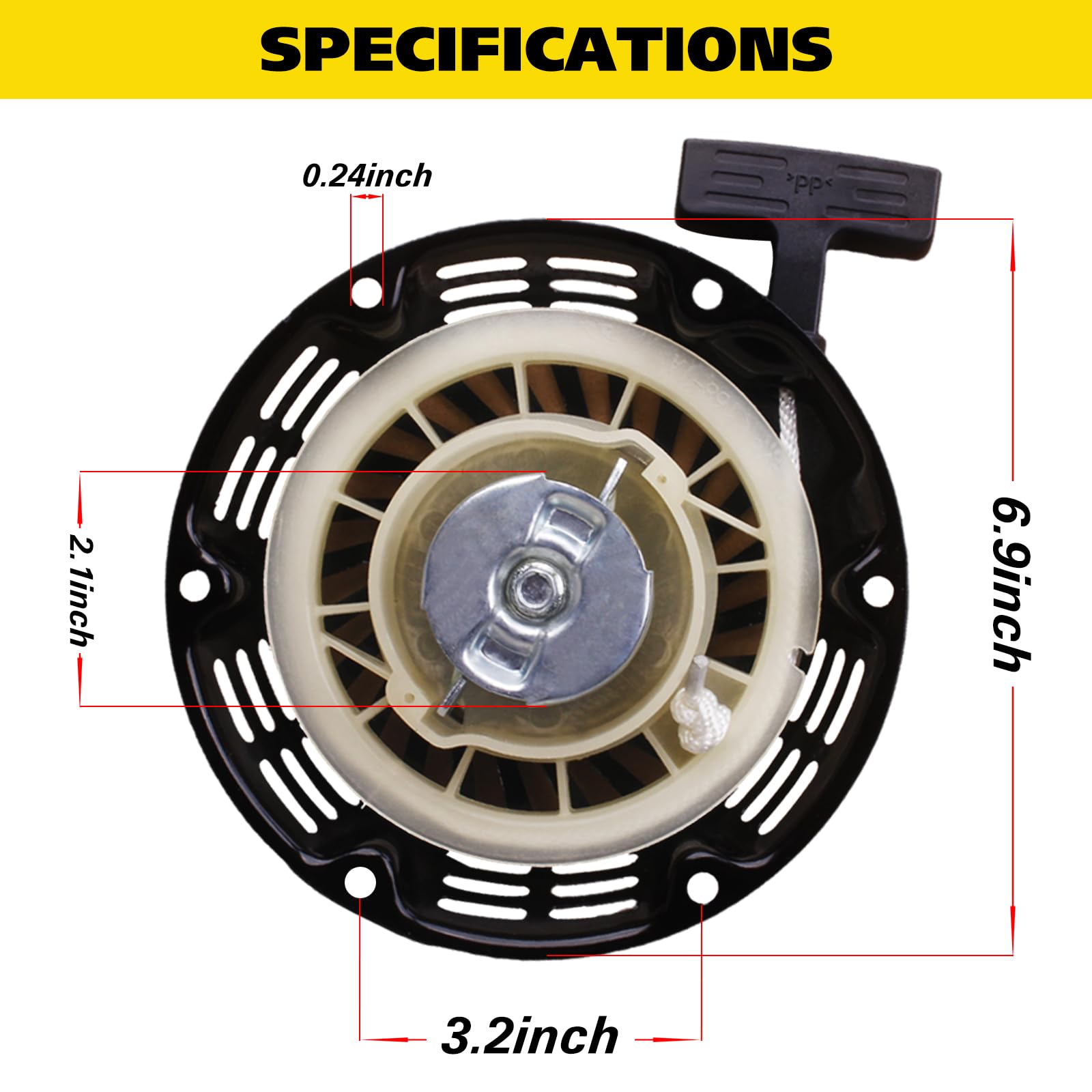 Aceup Energy Pull Start Recoil Starter Assembly Replacement Compatible with Predator Champion 212cc Engines Generators, Lawn Mower, 1PCS